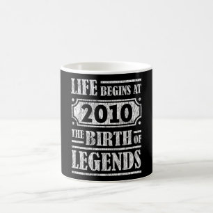 Taza De Café Leyenda Nacido en 2010 Regalo de Cumpleaños Retro