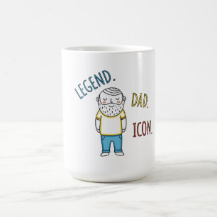 Taza De Café Leyenda. Papá. Icon. Día del padre
