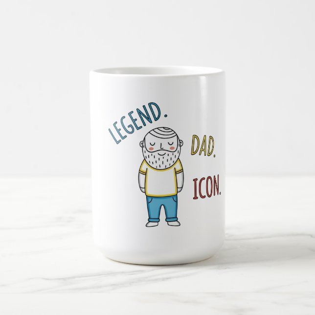 Taza De Café Leyenda. Papá. Icon. Día del padre (Centro)