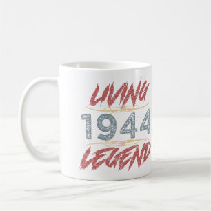 Taza De Café Leyenda Viva 1944 80º cumpleaños