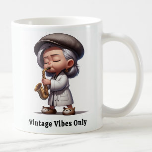Taza De Café Leyendas de la música Groovy Senior Citizen