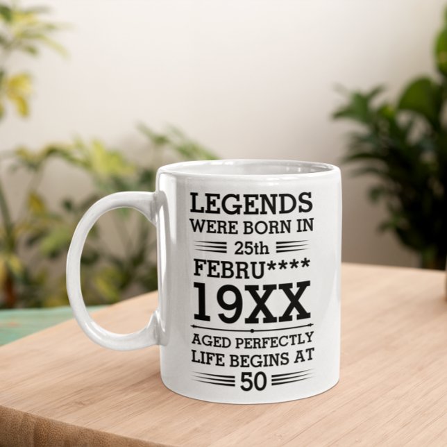 Taza De Café Leyendas personalizados nacieron en la edad de mes (Subido por el creador)