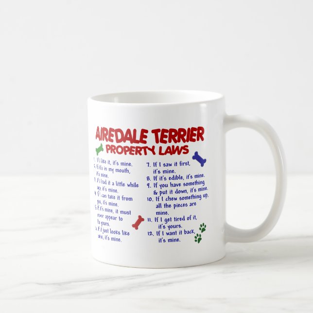 Taza De Café Leyes 2 de la propiedad de AIREDALE TERRIER (Derecha)