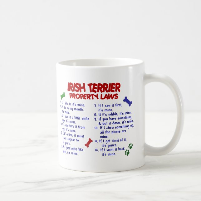 Taza De Café Leyes 2 de la propiedad de TERRIER IRLANDÉS (Derecha)
