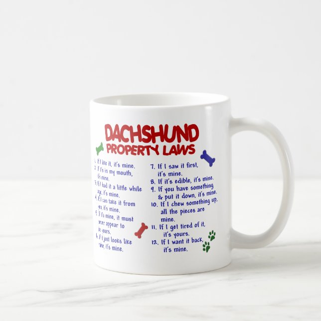 Taza De Café Leyes 2 de la propiedad del Dachshund (Derecha)