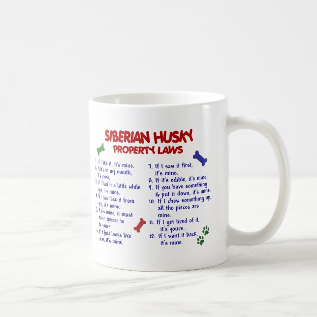 Taza De Café Leyes 2 de la propiedad del HUSKY SIBERIANO (Derecha)