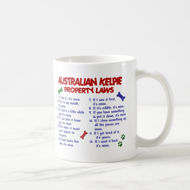 Taza De Café Leyes AUSTRALIANAS 2 de la propiedad del KELPIE (Derecha)