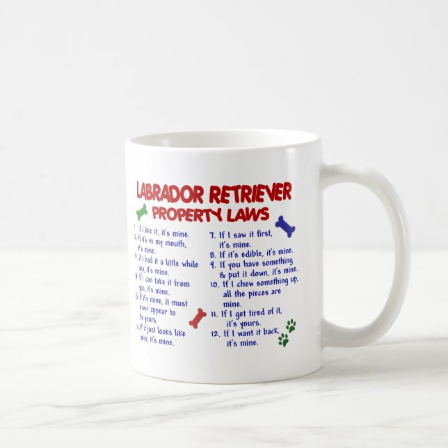 Taza De Café Leyes de la propiedad del LABRADOR RETRIEVER (Derecha)