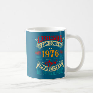 Taza De Café Leyes Vintage Nacidas En 1976 Gráfico Para 50 Cump