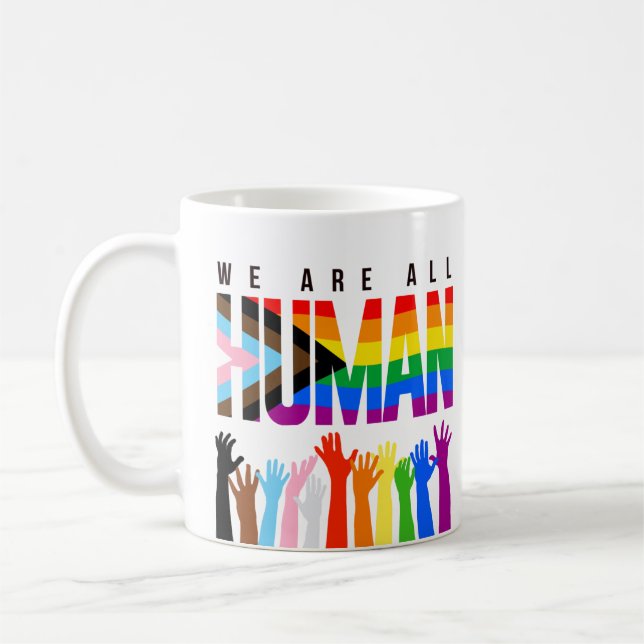 Taza De Café LGBTQ+ RIs Todos somos humanos (Izquierda)