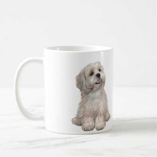 Taza De Café Lhasa Apso (C) - Dorado claro (Izquierda)