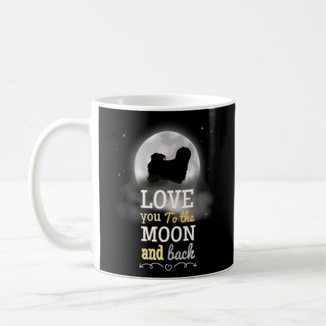 Taza De Café Lhasa Apso Dog Love To Moon (Izquierda)