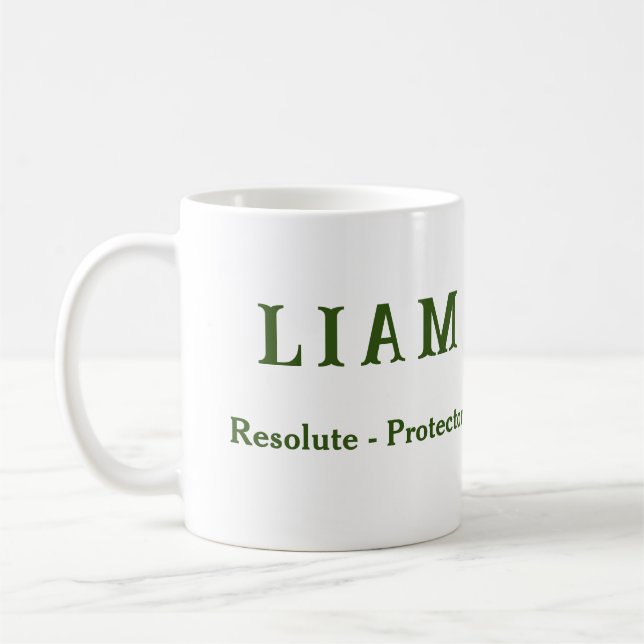 Taza De Café {Liam} Nombre significa Escudo Mug (Izquierda)