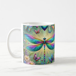 Taza De Café Libélula Arcoíris