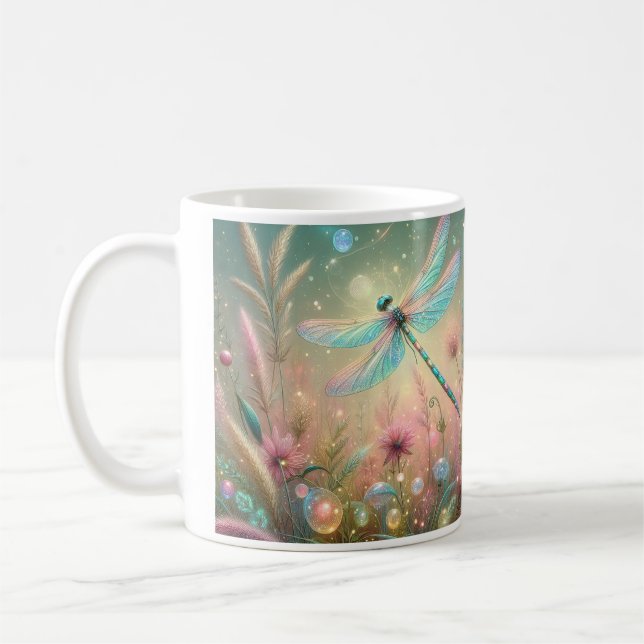 Taza De Café Libélula de puesta de sol dorada (Izquierda)