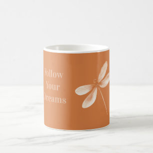 Taza De Café Libélula de Sueños de Melocotón