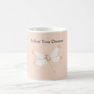 Taza De Café Libélula de Sueños de Melocotón