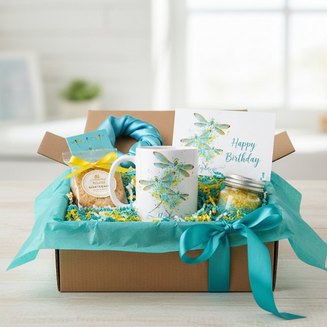 Taza De Café Libélula verde azulada salpicada personalizada (Subido por el creador)