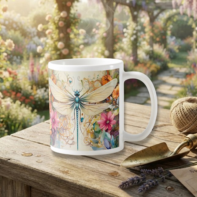 Taza De Café Libélula y flores silvestres (Subido por el creador)