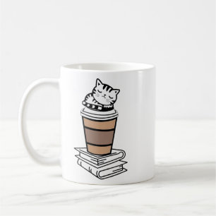 Taza De Café Liberar tu purrsonalidad: gatos, libros y café
