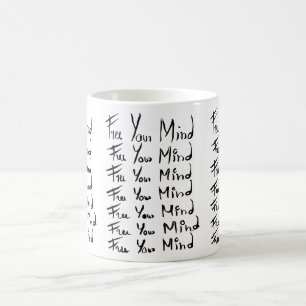 Taza De Café ¡LIBEREN LA MENTE! Cita de caligrafía motivacional