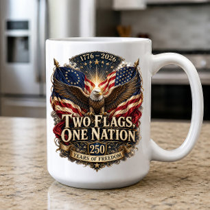 Taza De Café Libertad Americana 250 Aniversario Dos Banderas