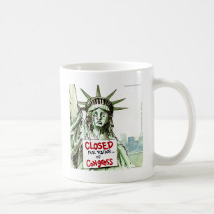 Taza De Café Libertad Cerrada Por Reparación De Divertido Congr