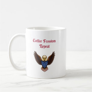 Taza De Café Libertad del Café Repetición Diseño Patriótico Dia