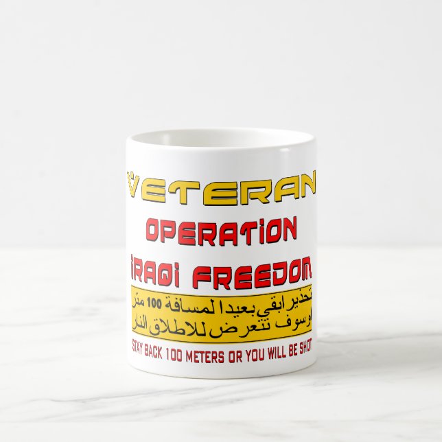 Taza De Café Libertad del iraquí de la operación del veterano (Centro)