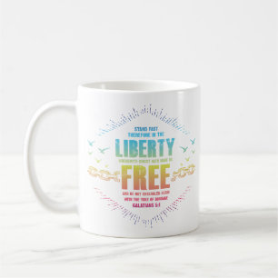 Taza De Café Libertad en Cristo galatianos 5 Mug