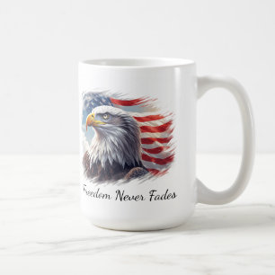Taza De Café Libertad Nunca se Desvanece, Bandera Patriótica Am