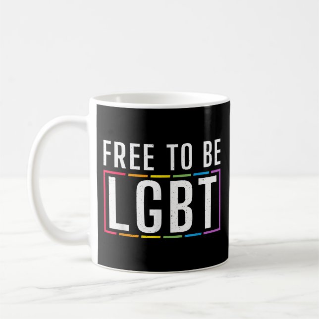 Taza De Café Libertad para ser el orgullo gay bisexual LGBT (Izquierda)