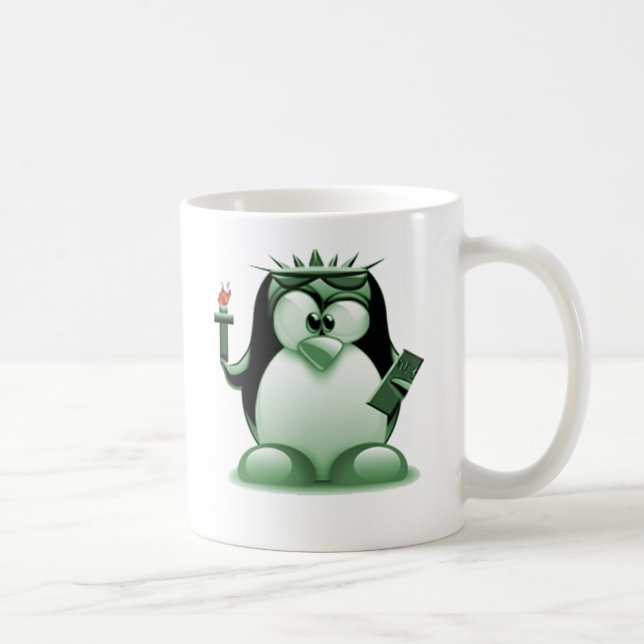 Taza De Café Libertad Tux (Linux Tux) (Derecha)