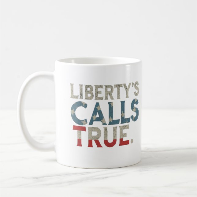 Taza De Café Liberty,s Call True diseño de izquierda (Izquierda)