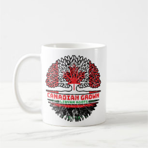 Taza De Café Libia Bandera de raíces de árbol canadiense canadi