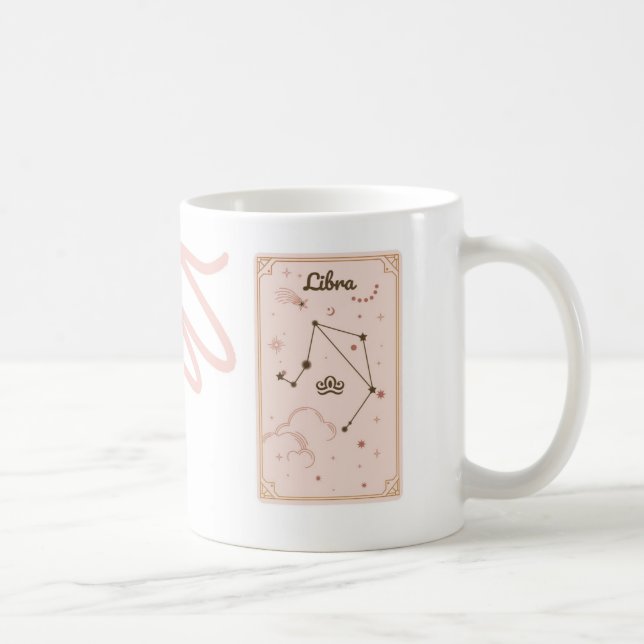 Taza De Café Libra Astrológica Café Mug, Libra Zodiac Mug (Derecha)