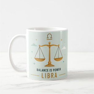 Taza De Café Libra Equilibrio Es Poder Astrología Zodiaco Color