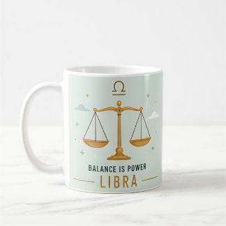 Taza De Café Libra Equilibrio Es Poder Astrología Zodiaco Color