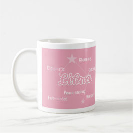 Taza De Café Libra Pastel Acuarela Astrología Zodiac Rótulo Mug