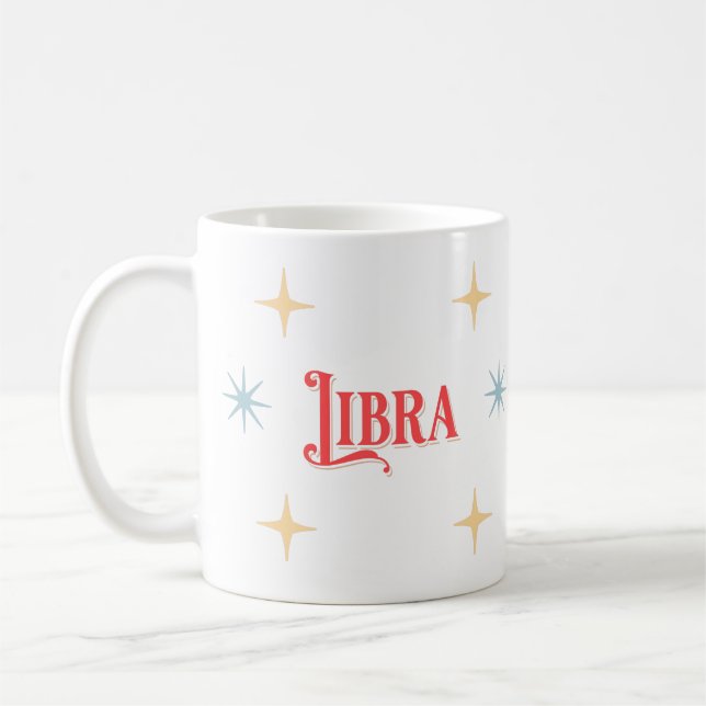 Taza De Café Libra Rótulo Astrológico Café Mug (Izquierda)
