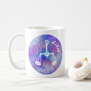 Taza De Café Libra Scales Estrellas de Constelación Nombre Cum