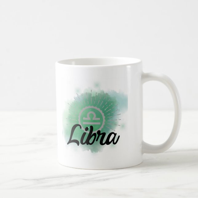 Taza De Café Libra Watercolor Splash (Derecha)