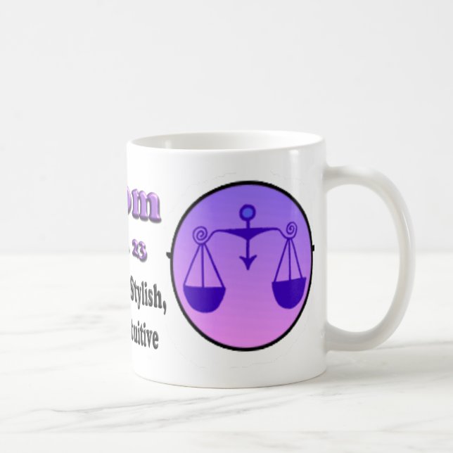 Taza De Café Libra Zodiac Día de la Madre Café Mug (Derecha)