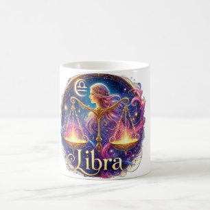 Taza De Café Libra Zodiac Mug - Elegante y ♎ de diseño celeste