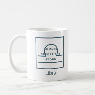 Taza De Café Libra Zodiac Rótulo Fun Cita Azul Textos Cumpleaño