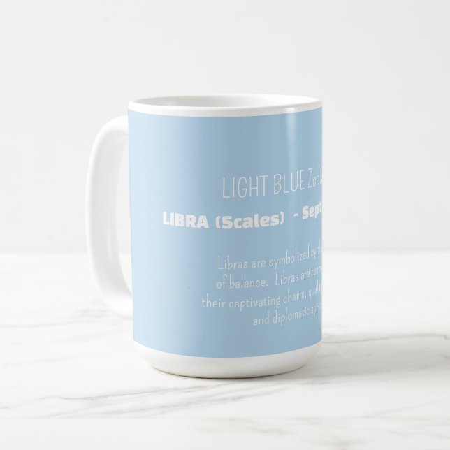 Taza De Café LIBRA Zodiac Sign Personality Traits (Anverso izquierdo)