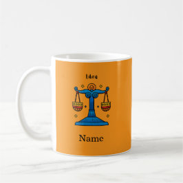Taza De Café Libra Zodiaco Retro Pop Art - Regalo Personalizado