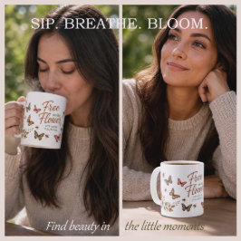 Taza De Café Libre como las Flores Gráfico Boho