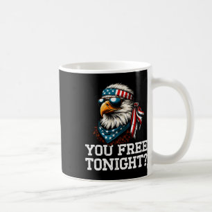 Taza De Café Libre esta noche águila divertida patriótica estad