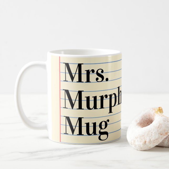 Taza De Café Libreta de regalo para maestro estilo personalizad (Con donut)
